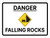 Danger: Falling Rocks Landscape - Wall Sign