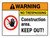 Warning: ANSI No Trespassing - Construction Area - Keep Out Landscape - Wall Sign