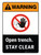 Warning: ANSI Open Trench - Stay Clear Portrait - Wall Sign