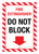 Fire Extinguisher Do Not Block with Arrow Hazard Lines Portrait - Wall Sign