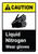 Caution: Liquid Nitrogen Wear Gloves ANSI Portrait - Wall Sign