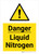 Danger: Liquid Nitrogen Hazard Icon Portrait - Wall Sign
