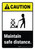 Caution: Maintain Safe Distance ANSI Portrait - Wall Sign