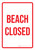 Beach Closed Portrait - Wall Sign