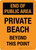 End Of Public Area: Private Beach Beyond This Point Orange Portrait - Wall Sign
