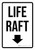 Life Raft with Arrow Icon Portrait - Wall Sign