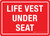 Life Vest Under Seat Landscape - Wall Sign