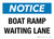 Notice: Boat Ramp Waiting Lane Landscape - Wall Sign