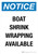 Notice: Boat Shrink Wrapping Available Portrait - Wall Sign