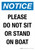 Notice: Please Do Not Sit Or Stand On Boat Portrait - Wall Sign