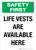 Safety First: Life Vests Are Available Here Portrait - Wall Sign