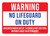 Warning: No Lifeguard On Duty - Children Under Age Of 14 Should Not Use Pool Without Adult In Attandance Landscape - Wall Sign