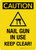 Caution Nail Gun In Use Keep Clear with Icon Portrait - Wall Sign