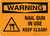 Warning Nail Gun In Use Keep Clear with Hazard Icon Landscape - Wall Sign