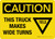 Caution This Truck Makes Wide Turns Yield Icon Landscape - Wall Sign