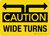 Caution Wide Turns with Icons Landscape - Wall Sign