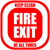 Keep Clear At All Times - Fire Exit - Rounded Square Floor Sign