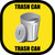 Trash Can with Image - Rounded Square Floor Sign