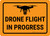 Drone Flight in Progress Orange Landscape - Wall Sign