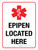 Epipen Located Here Portrait - Wall Sign