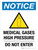 Notice: Medical Gases High Pressure Do Not Enter Portrait Wall Sign