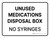 Unused Medications Disposal Box - No Syringes Landscape - Wall Sign