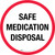 Safe Medication Disposal White and Red Circular - Floor Sign