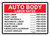 Auto Body Labor Rates Landscape - Wall Sign