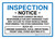 Inspection Notice - The Shop Cannot Be Help Responsible for Damages Landscape - Wall Sign