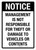 Notice: Management Not Responsible For Theft Or Damage To Vehicles Or Contents Portrait - Wall Sign