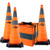 Aervoe 36" HD Collapsible Safety Cone With LED Light, Weighted Base, 3/Pack