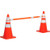 Global Industrial™ Retractable Cone Bar, 5' - 8' L, Orange w/ Reflective Tape