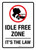 Idle Free Zone It's The Law Portrait - Wall Sign