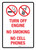 Turn Off Engine No Smoking No Cell Phones Portrait - Wall Sign