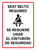 Seat Belts Required Bilingual Spanish Portrait - Wall Sign
