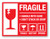 Fragile: Handle With Care Don't Stack Or Drop Red - Shipping Label