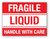 Fragile-Liquid: Handle With Care Red - Shipping Label