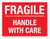 Fragile: Handle With Care Text Red - Shipping Label