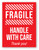 Fragile: Handle With Care Hazard Stripes Red - Shipping Label