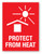 Protect From Heat Red with Icon - Shipping Label