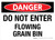 Danger: Do Not Enter Flowing Grain Bin Landscape - Wall Sign