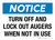 Notice: Turn Off And Lock Out Augers When Not In Use Landscape - Wall Sign
