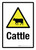 Cattle with Hazard Icon Portrait - Wall Sign