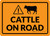 Cattle On Road Landscape - Wall Sign