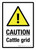 Caution: Cattle Grid with Hazard Icon Portrait - Wall Sign