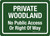 Private Woodland No Public Access Or Right Of Way Landscape - Wall Sign