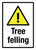 Tree Felling with Hazard Icon Portrait - Wall Sign