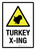 Turkey X-ing with Hazard Icon Portrait - Wall Sign
