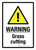 Warning: Grass Cutting with Hazard Icon Portrait - Wall Sign
