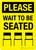Please - Wait To Be Seated Yellow with Chair Icons Portrait - Wall Sign